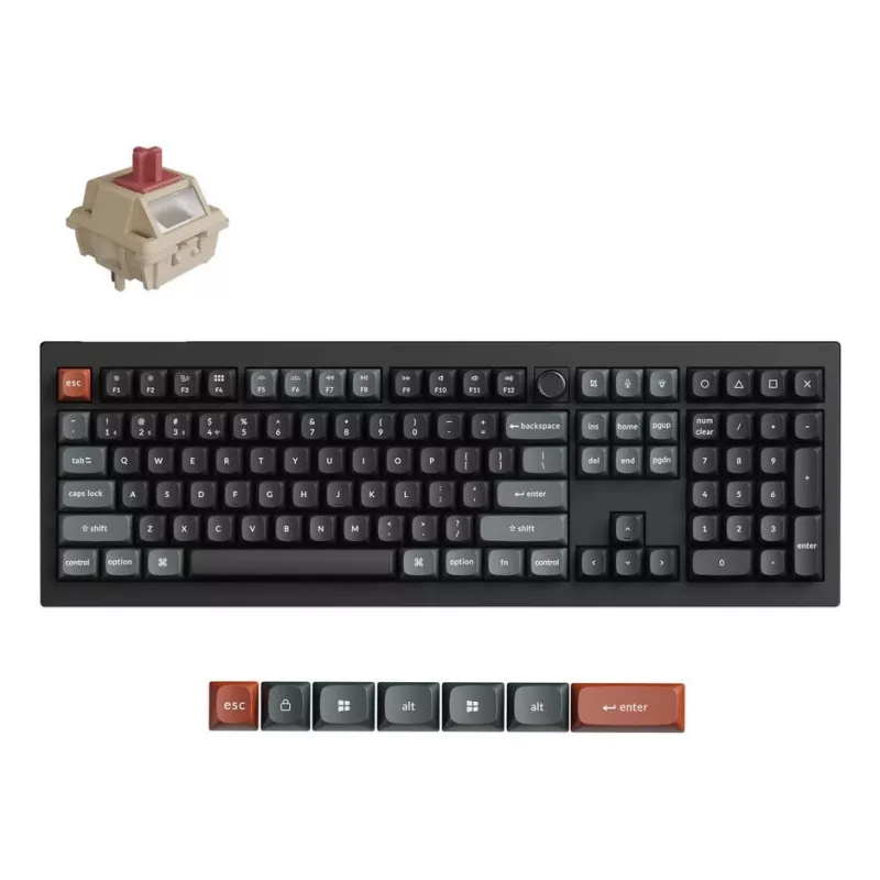 Mechanisch Full-size (100%) toetsenbord Keychron V6 Ultra 8K — QWERTY, Bluetooth, RGB-LED, zwart