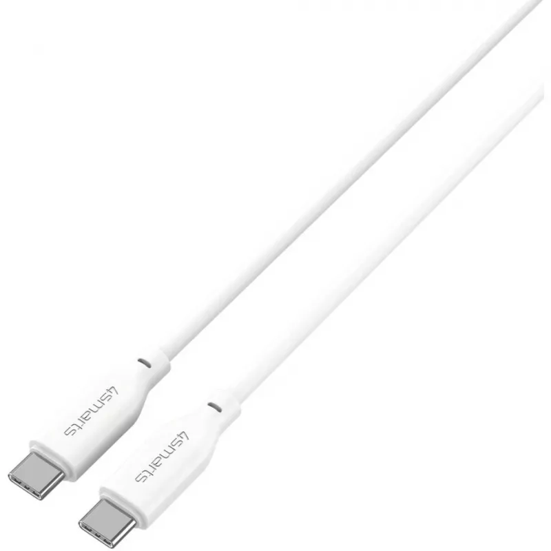 4smarts USB-C / USB-C-siliconenkabel High Flex 60W 1,5m wit