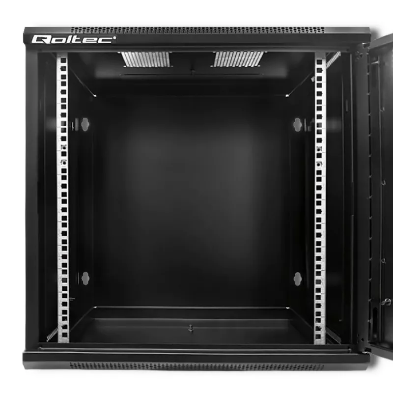 Qoltec 54488 19-inch wandrackkast, 12U, 600 x 635 x 450 mm, geperforeerde deur