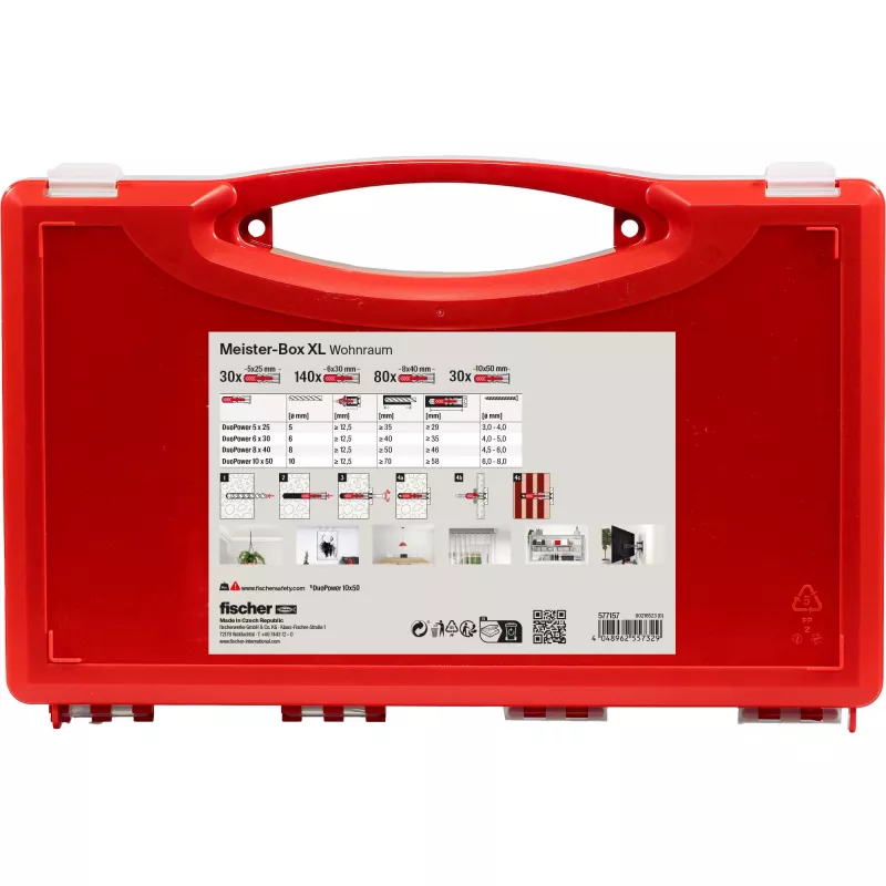 Meister-Box XL woonruimte (lichtgrijs/rood, 280-delig)