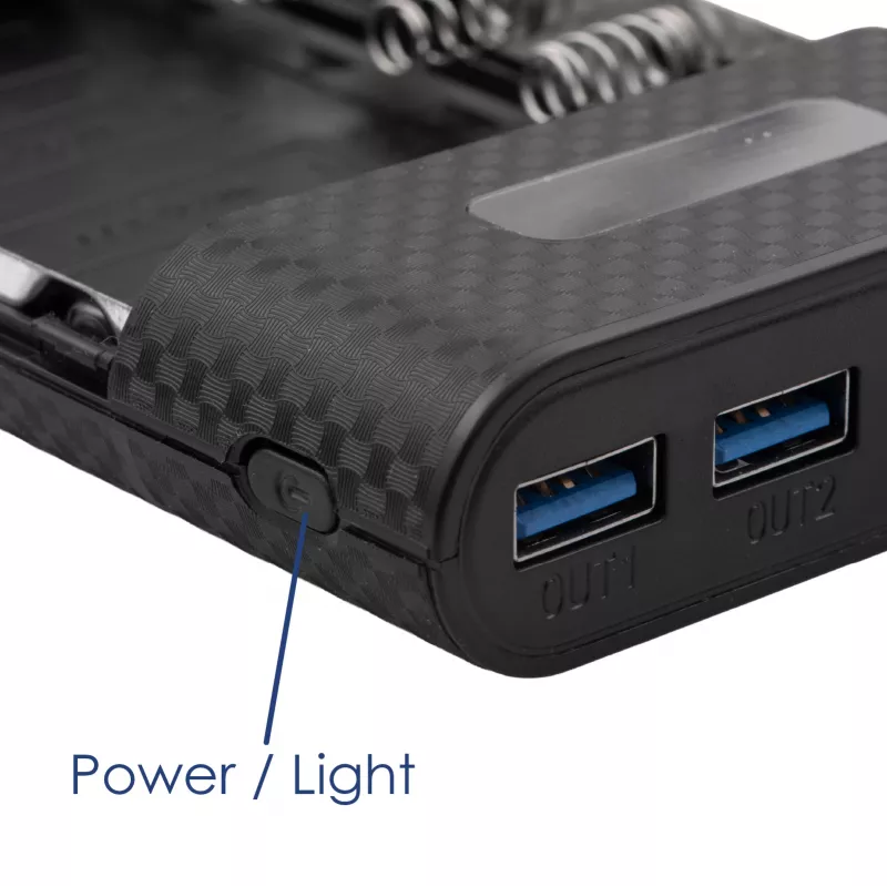 Akyga AK-BC-04 Powerbank-behuizing 20000 mAh, 8x 18650, 18W PD QC4+, USB-C, 2x USB-A, Lightning