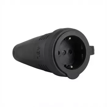 ABL 100000049 originele koppeling. SCHUKO. rubber (TPE). zwart. manchet. IP44.