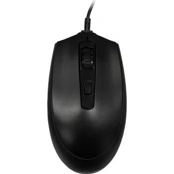 Bedrade USB-muis LC-Power LC-M721B — zwart, optisch, ergonomisch ontwerp