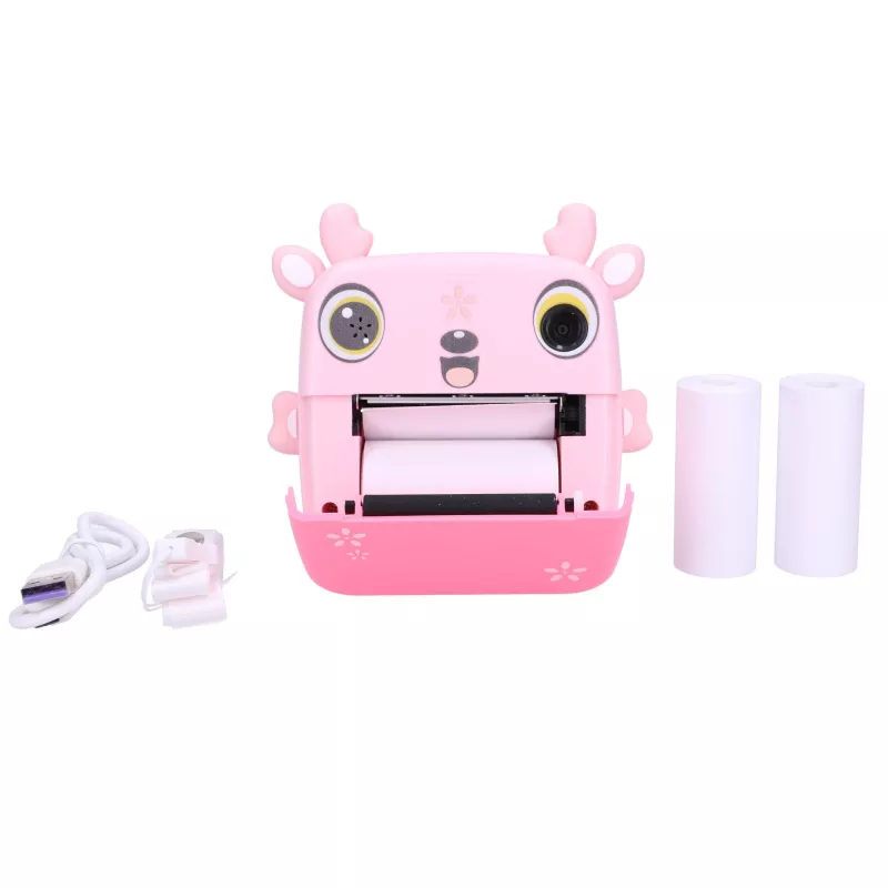 Extralink set | thermische printer EPP-005 roze + thermisch papier 3 rollen | fawn