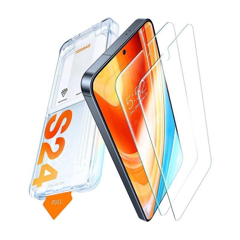 Gehard glas displayscherm Torras voor Samsung S24+ — 9H-hardheid, krasbestendig