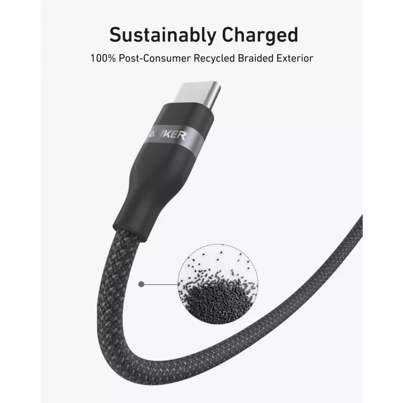 USB-C-naar-USB-C-kabel Anker A82E2 — USB 2.0, 1,8 m, zwart