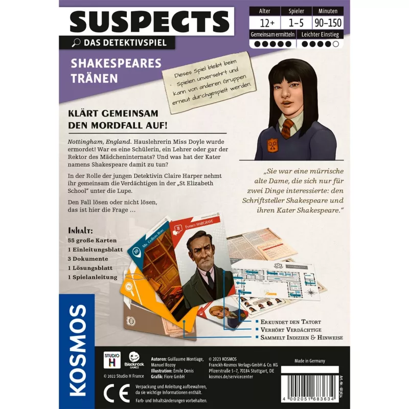 Suspects: Shakespeares Tears, kaartspel