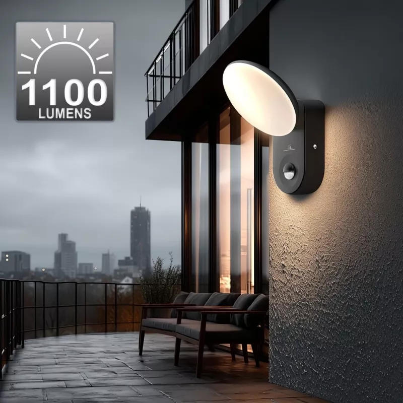 MACLEAN MCE367 wandlamp LED met PIR-sensor, buiten-wandlamp met bewegingsmelder