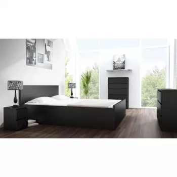 Nachtkastje top e shop M2 CZERŃ, 2 laden, zwart, 300×300×400 mm