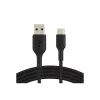 Kabel gevlochten USB-C USB-A 2 m zwart