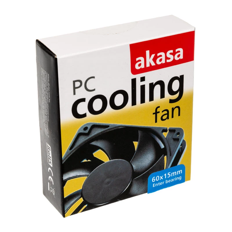 Koelventilator Akasa AK-6015MS 60×60×15 mm, 12V DC, zwart