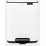 Pedaalemmer BRABANTIA Bo 4L, compacte 4-liter witte afvalemmer met voetpedaal