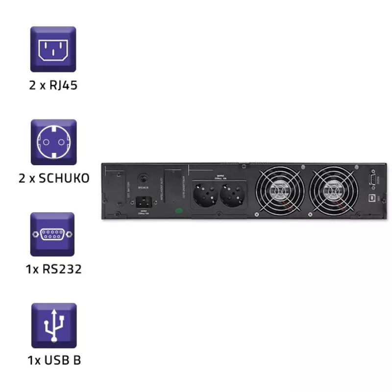 UPS QOLTEC 53946 Line-Interactive 2 kVA noodstroomvoorziening
