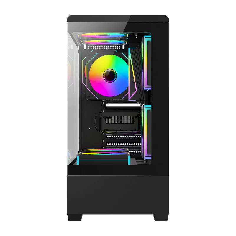 Computerbehuizing Darkflash C365 (zwart) met 5 meegeleverde ventilatoren