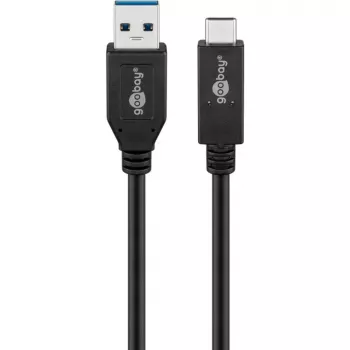 Wentronic goobay - USB-kabel - USB-C (M) naar USB Type A (M) - USB 3,1 Gen 2 3 A - 50cm - rond - zwart (41073)