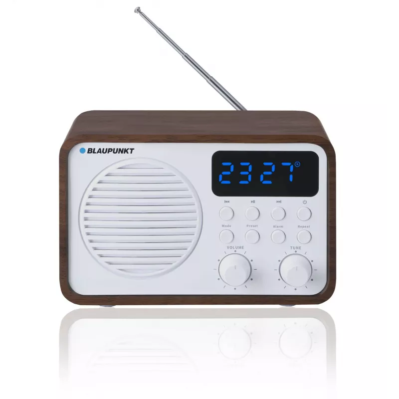 Draagbare radio met Bluetooth en USB BLAUPUNKT PP7BT, kleur: bruin hout/wit