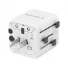 Universele reisadapter GEMBIRD TPA-INT-01-W — ingang 100–250 V, Type-G stekker, compacte afmetingen 84×56×85 mm