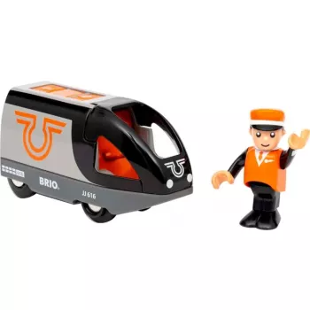 Passagierstrein BRIO 63604700 oranje-zwart, houten speelgoedtreinset, compatibel met BRIO-rails