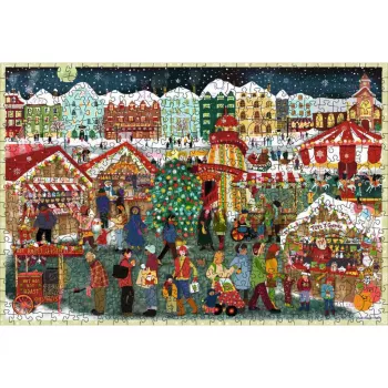 Puzzel Ravensburger Wooden Puzzle Christmas Market — 500 stukjes, houten puzzel