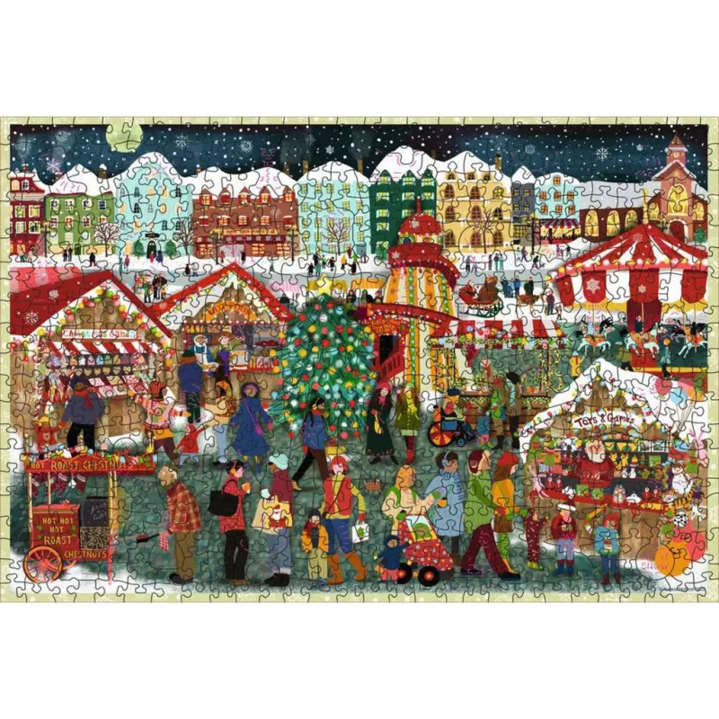 Puzzel Ravensburger Wooden Puzzle Christmas Market — 500 stukjes, houten puzzel
