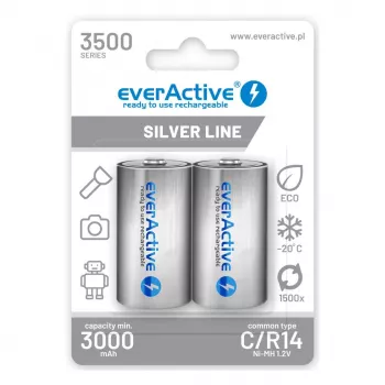 Oplaadbare batterijen everActive R14/C Ni-MH 3500 mAh direct klaar voor gebruik