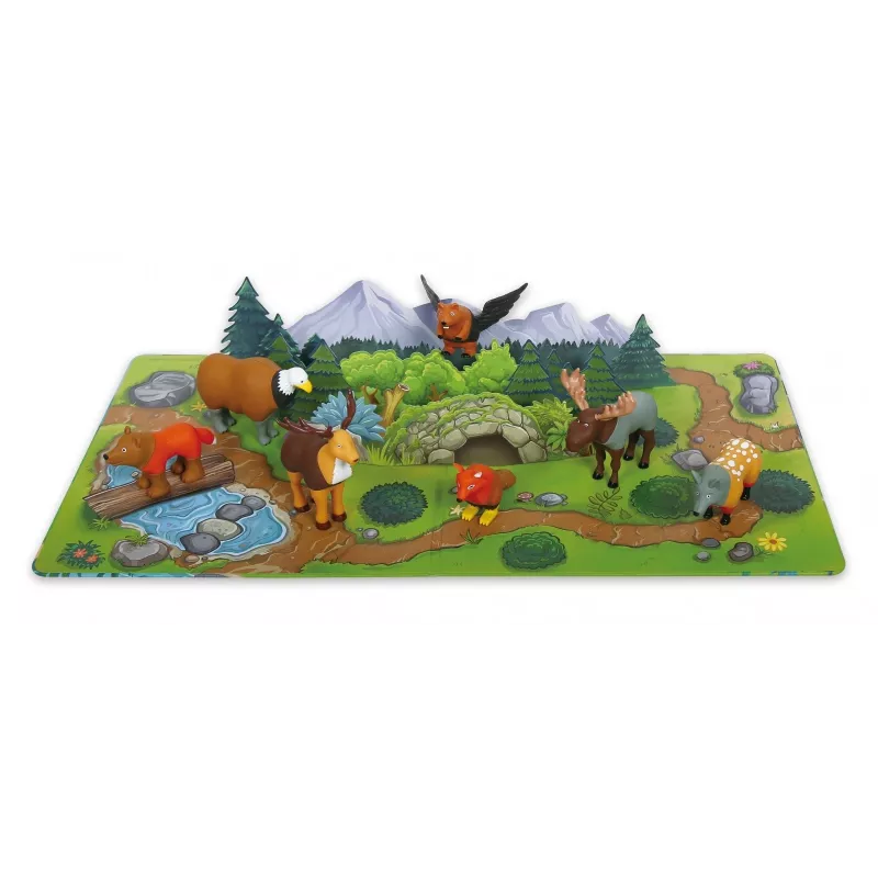 Magnetische mini-dierenset MALIK 62343 — bosdieren magnetische speelset voor peuters