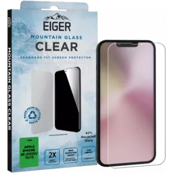 Tempered glass screen protector Eiger Mountain Glass Clear voor iPhone SE 2025 / iPhone 14 / iPhone 13 EGSP01024