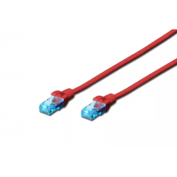 Netwerk-patchkabel DIGITUS CAT 5e U/UTP, 1 m, RJ-45–RJ-45, rood