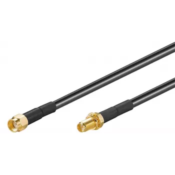 Coaxkabel Microconnect 51675 RP-SMA RP-SMA 1 m zwart
