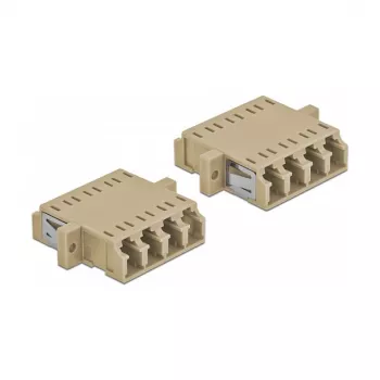 Glasvezeladapter DELOCK LC-bus naar LC-bus, beige, 2-pack