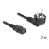 Netkabel DELOCK 81567 CEE 7/7 (ST) 90° naar IEC C13, 2 m, 3x1,00 mm