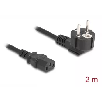 Netkabel DELOCK 81567 CEE 7/7 (ST) 90° naar IEC C13, 2 m, 3x1,00 mm