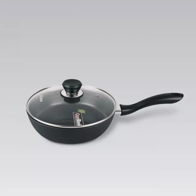 Maestro MR-1205-28 koekenpan met deksel, 28 cm, zwart