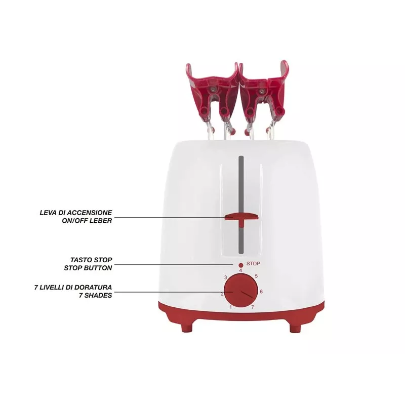 Broodrooster Beper P101TOS100 2-sneetjes compact design, RVS-behuizing, instelbare bruiningsgraad