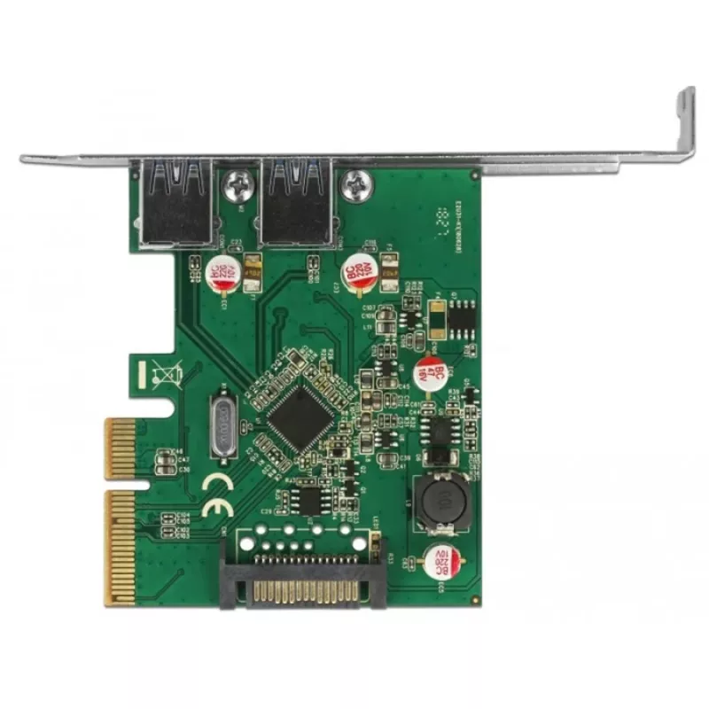 Delock PCI Express x4 kaart naar 2 x externe USB 3.1 Gen 2 Type-A aansluiting (90298)