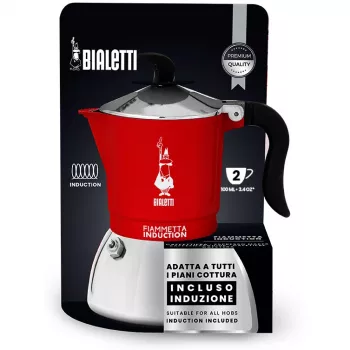 Fornuis-koffiezetapparaat BIALETTI FIAMMETTA 2TZ inductie Rood, 2-kops fornuis-mokapot