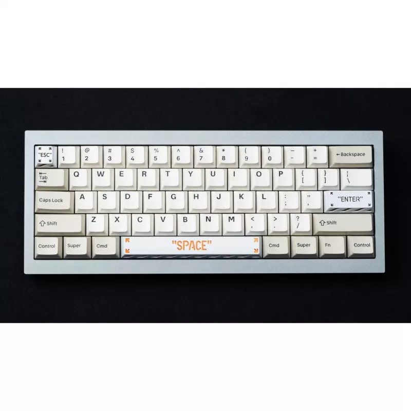 Enter aluminiumlegering artisan keycap, toetskap wit/oranje