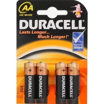 Alkaline wegwerpbatterij Duracell AA LR6 1,5 V, 4-pack