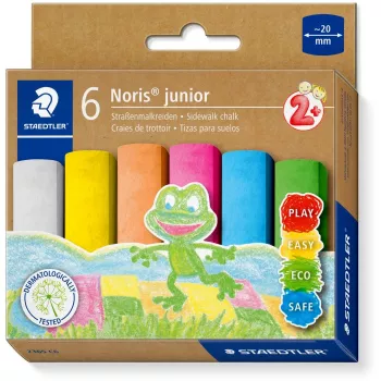 Stoepkrijt Staedtler 2365 C6 — Noris junior, gesorteerde kleuren, diameter 20 mm, 1 stuk