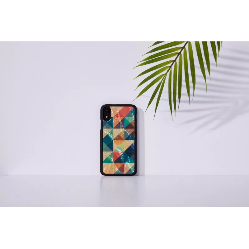 Smartphonehoesje iKins voor iPhone XR — Mosaic zwart beschermhoes
