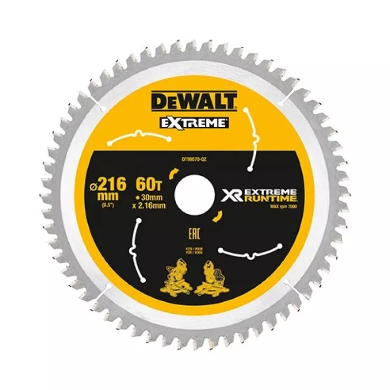Zaagblad DeWALT XR FlexVolt 216 mm x 30 mm 60Z