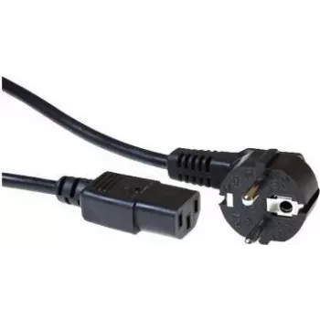 ACT netkabel CEE 7/7 stekker (haaks) - C13 zwart 10 m