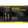 Batterijoplader Nitecore D2 — 2-vaks oplader voor AA/AAA/AAAA/C-accu's, 100–240V ingangsspanning, 4,2V uitgangsspanning, zwart