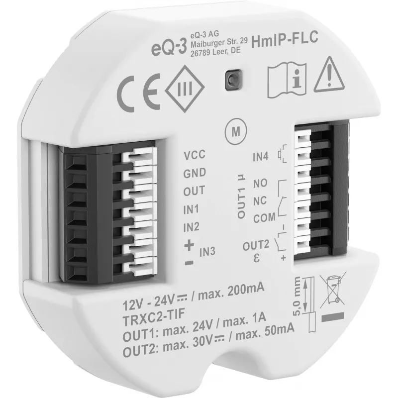 eQ-3 AG Homematic IP HmIP-FLC, afstandsbediening, wit, IP20, -5 - 40 °C, 52 mm, 15 mm
