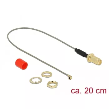 Coaxkabel DeLOCK 89831 0,2 m RP-SMA bus grijs