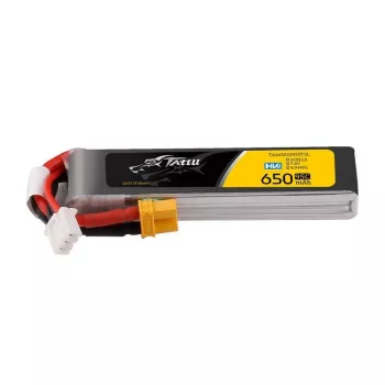 Accu LiPo Tattu 2s 650mAh 95C 7,6V HV met XT30 Long-Pack
