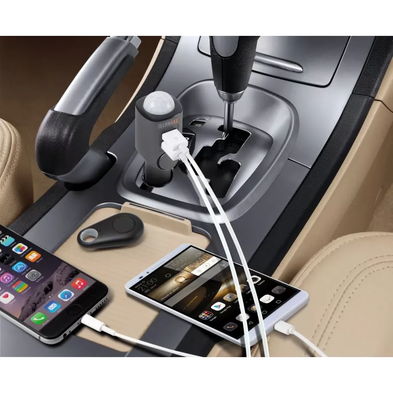 Mobiel oplaadapparaat Technaxx 4743 Universeel Zwart Sigarettenaansteker Auto