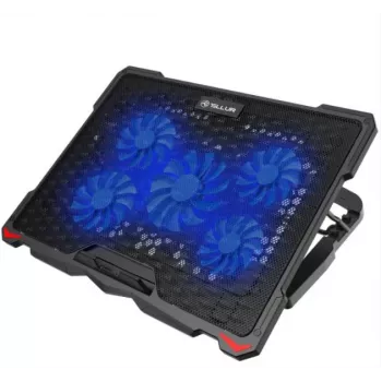 Tellur koelpad Basic 17, 5 ventilatoren, LED, zwart
