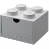 LEGO bureaulade 4, opbergbox grijs, noppen