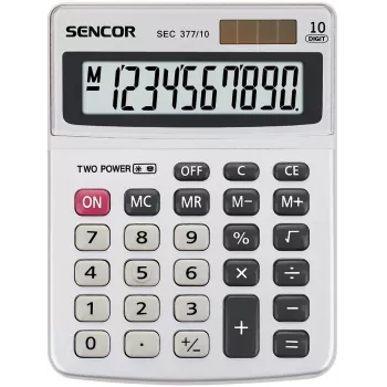 Sencor SEC 377/10 bureaurekenmachine, 10 cijfers, grijs